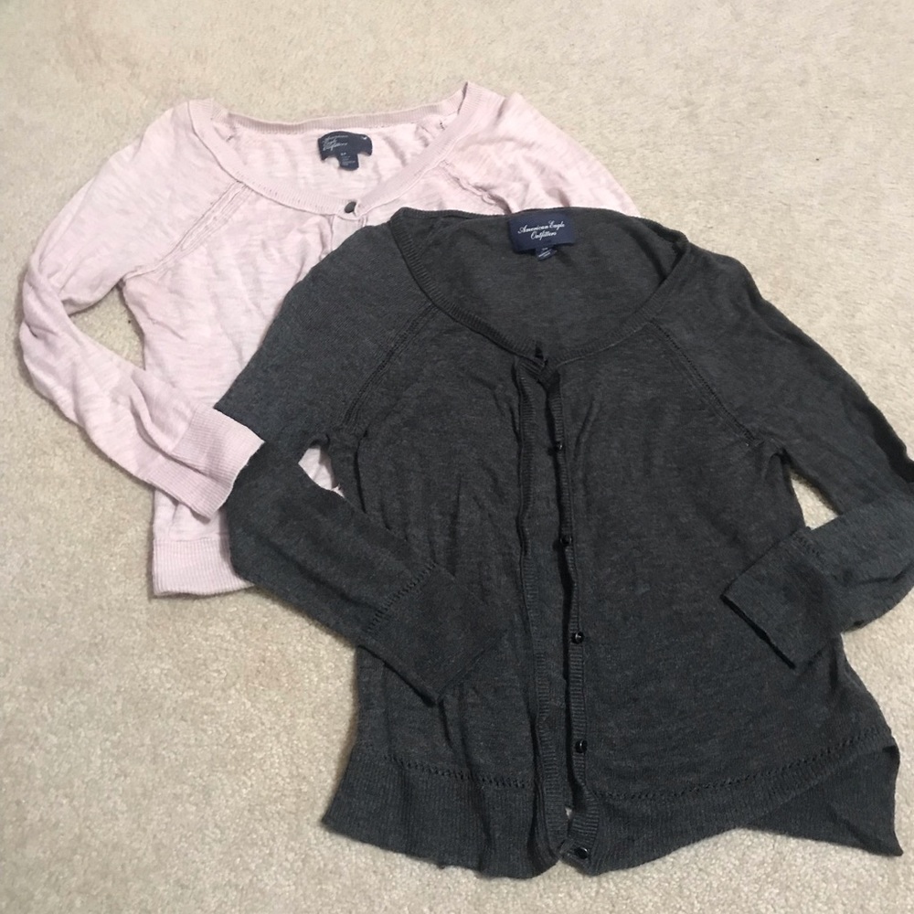 Lightweight blush & charcoal cardigan bundle